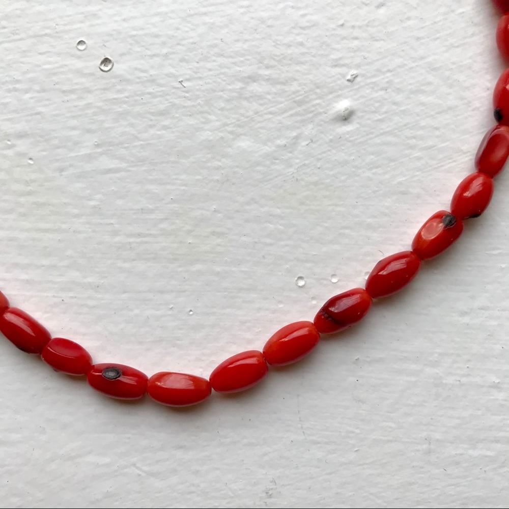 Antique Red Coral Bead Necklace